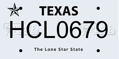 HCL0679 Texas License Plate