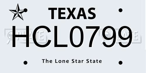 HCL0799 Texas License Plate