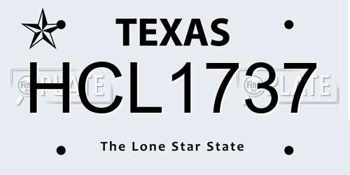 HCL1737 Texas License Plate