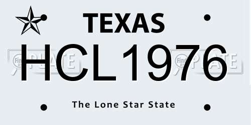 HCL1976 Texas License Plate