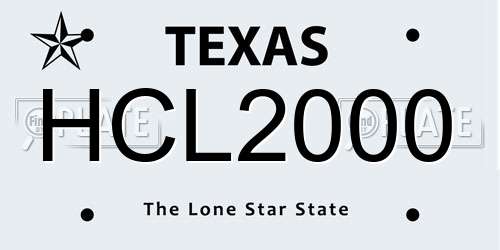 HCL2000 Texas License Plate
