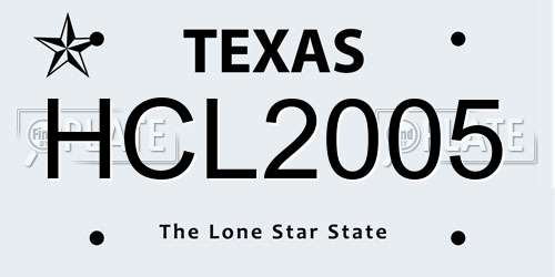 HCL2005 Texas License Plate