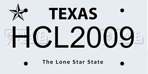 HCL2009 Texas License Plate
