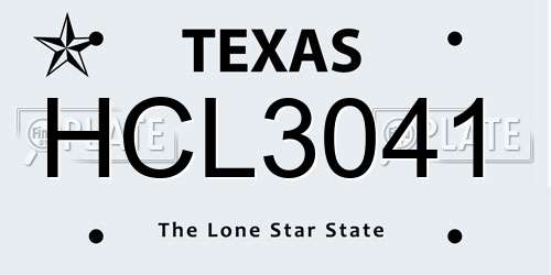 HCL3041 Texas License Plate