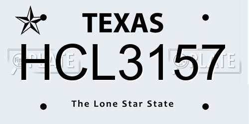 HCL3157 Texas License Plate