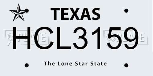 HCL3159 Texas License Plate