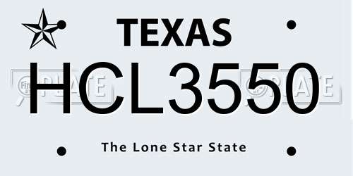 HCL3550 Texas License Plate