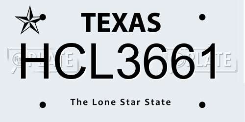 HCL3661 Texas License Plate