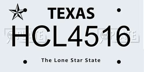 HCL4516 Texas License Plate