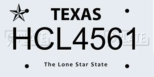 HCL4561 Texas License Plate