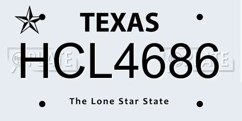 HCL4686 Texas License Plate