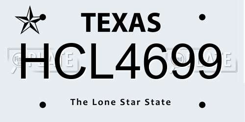 HCL4699 Texas License Plate