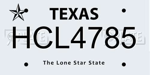 HCL4785 Texas License Plate