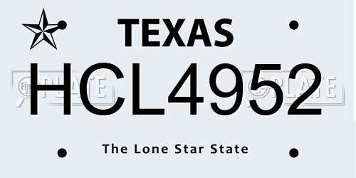 HCL4952 Texas License Plate