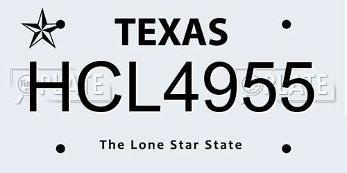 HCL4955 Texas License Plate