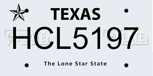 HCL5197 Texas License Plate