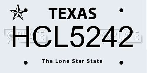 HCL5242 Texas License Plate