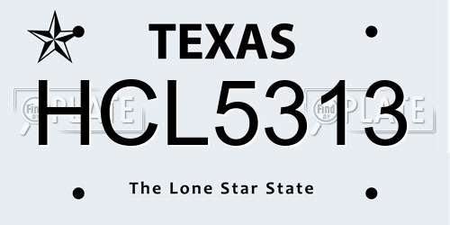 HCL5313 Texas License Plate