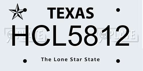 HCL5812 Texas License Plate
