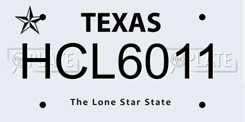 HCL6011 Texas License Plate