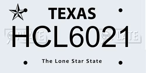 HCL6021 Texas License Plate