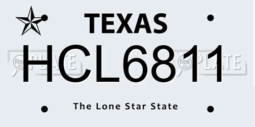HCL6811 Texas License Plate