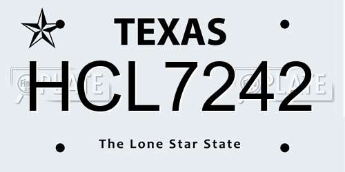 HCL7242 Texas License Plate