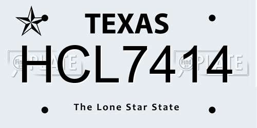 HCL7414 Texas License Plate