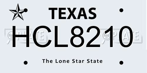 HCL8210 Texas License Plate