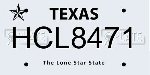 HCL8471 Texas License Plate