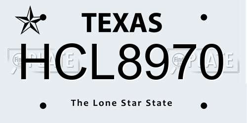 HCL8970 Texas License Plate