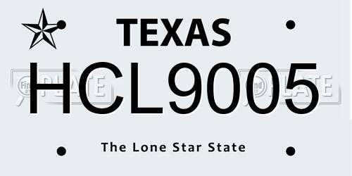 HCL9005 Texas License Plate