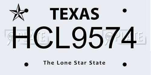 HCL9574 Texas License Plate