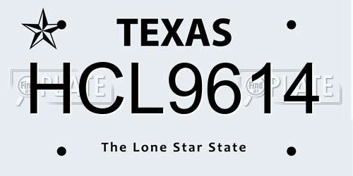HCL9614 Texas License Plate
