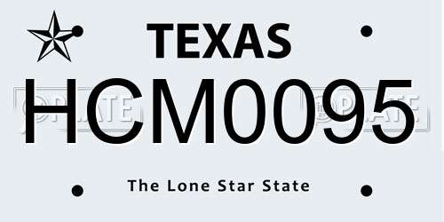 HCM0095 Texas License Plate