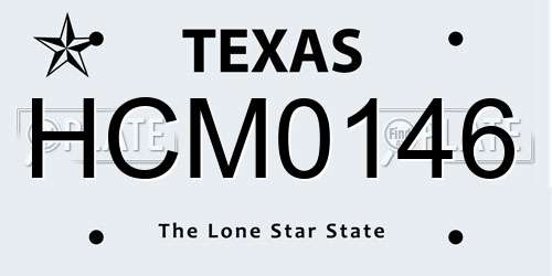 HCM0146 Texas License Plate