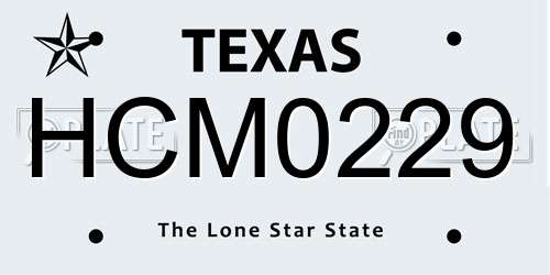 HCM0229 Texas License Plate
