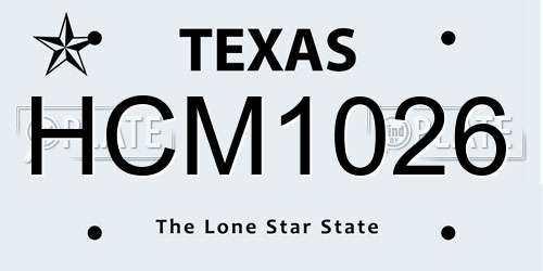 HCM1026 Texas License Plate