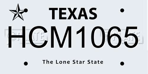 HCM1065 Texas License Plate