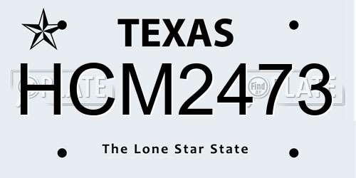 HCM2473 Texas License Plate