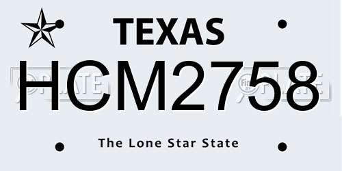 HCM2758 Texas License Plate