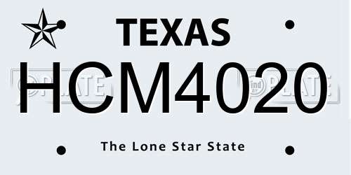 HCM4020 Texas License Plate