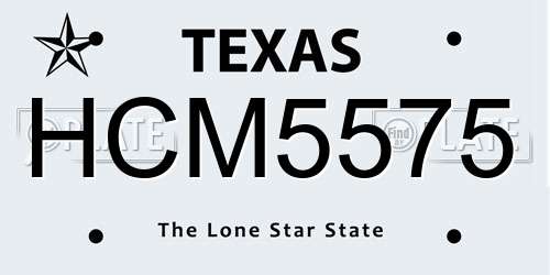 HCM5575 Texas License Plate