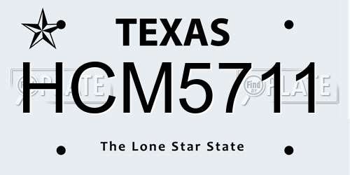 HCM5711 Texas License Plate