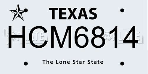 HCM6814 Texas License Plate