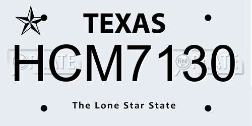HCM7130 Texas License Plate