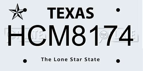 HCM8174 Texas License Plate