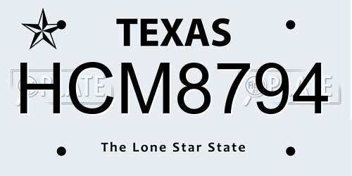 HCM8794 Texas License Plate