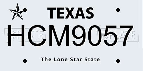 HCM9057 Texas License Plate