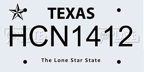 HCN1412 Texas License Plate